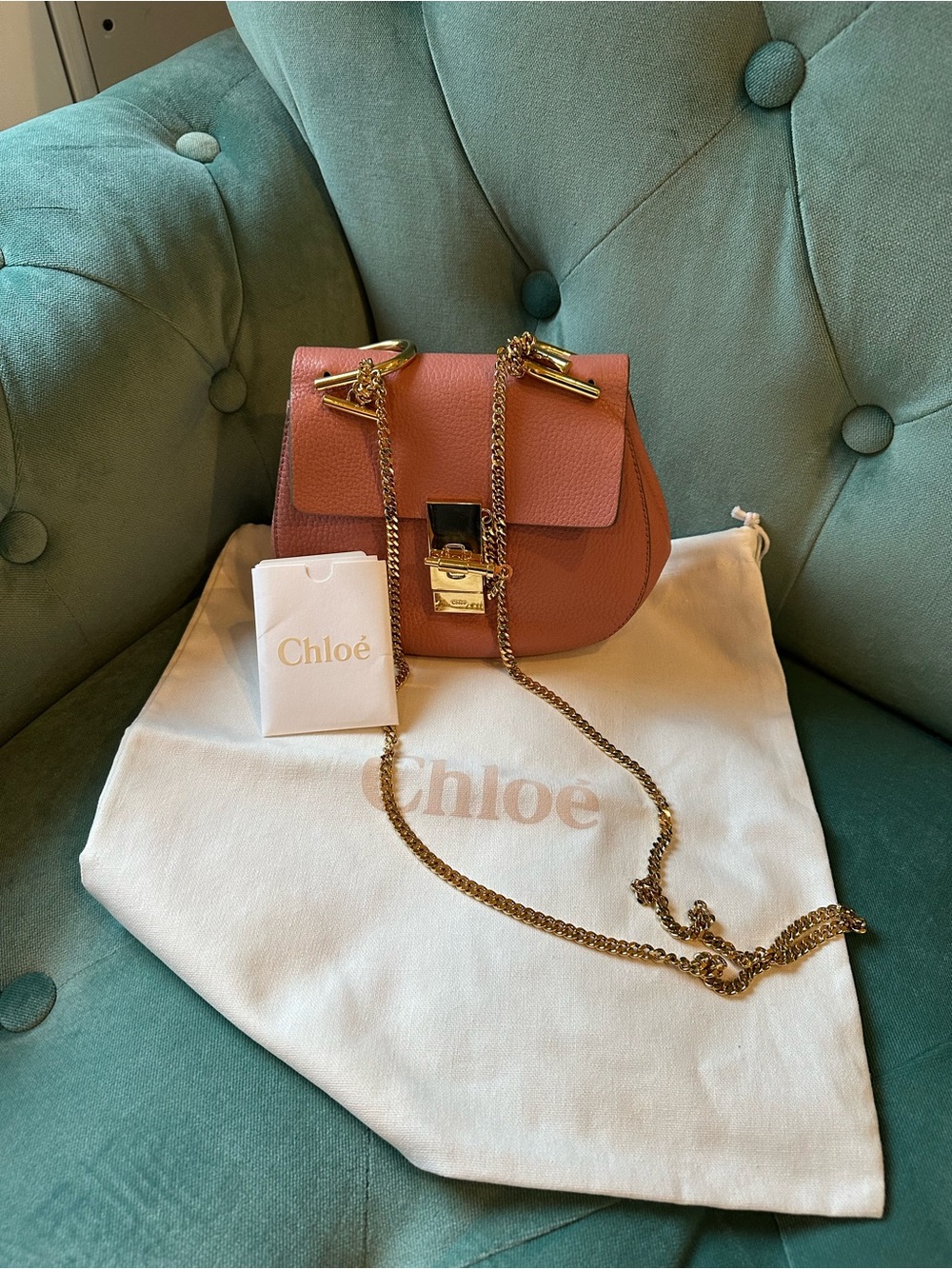 Chloe small Drew Shoulder Bag in Dusty Rose